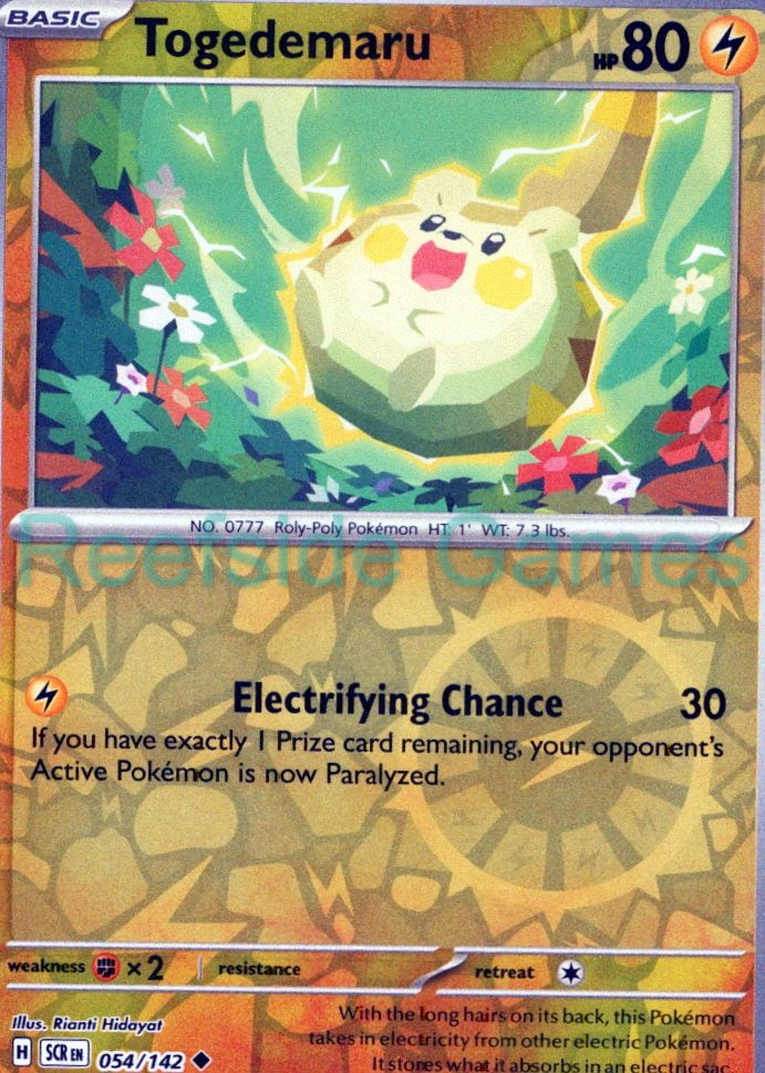 TOGEDEMARU 54/142 Uncommon Stellar Crown Pokemon Reverse Holo Near Mint