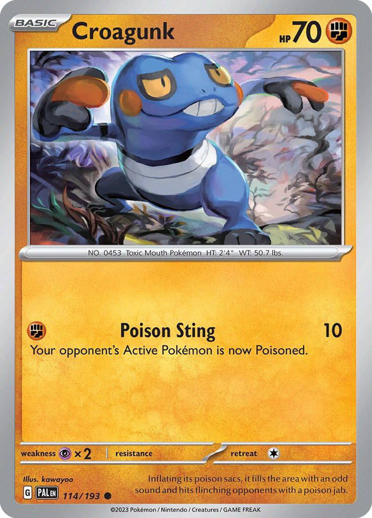 CROAGUNK 114/193 Common Paldea Evolved Pokemon Near Mint