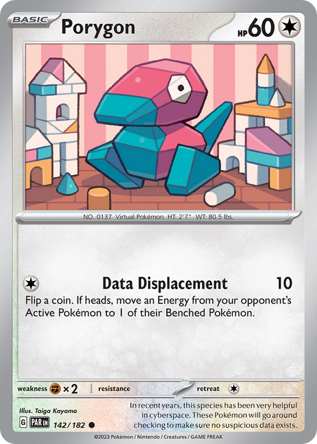 PORYGON 142/182 Common Paradox Rift Pokemon Near Mint