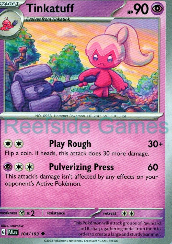 TINKATUFF 104/193 Uncommon Paldea Evolved Pokemon Near Mint