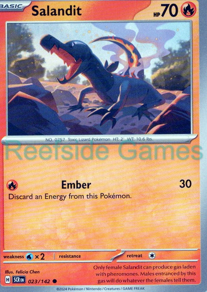 SALANDIT 23/142 Common Stellar Crown Pokemon Near Mint