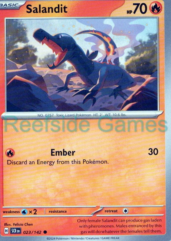 SALANDIT 23/142 Common Stellar Crown Pokemon Near Mint
