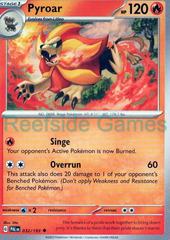 PYROAR 032/193 Uncommon Paldea Evolved Pokemon Near Mint
