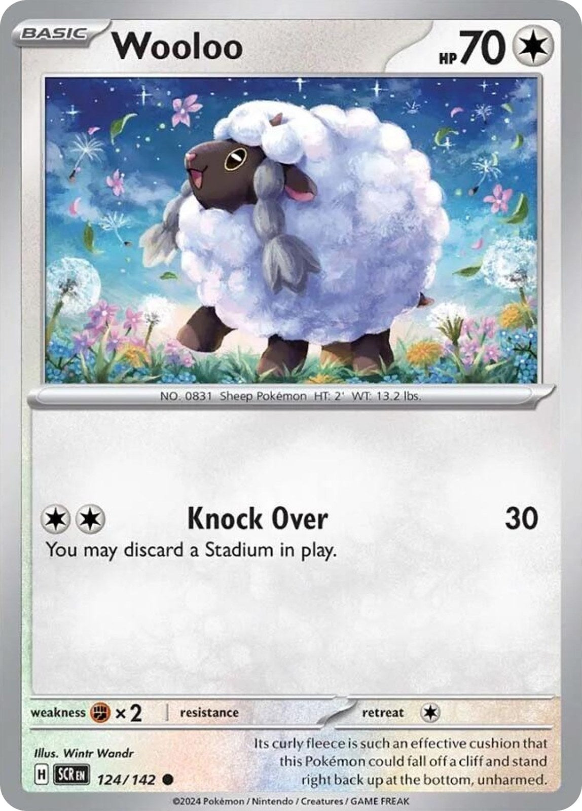 WOOLOO 124/142 Common Stellar Crown Pokemon Reverse Holo Near Mint
