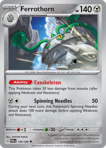 FERROTHORN 128/182 Uncommon Paradox Rift Pokemon Near Mint