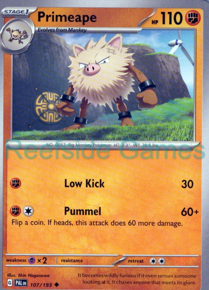 PRIMEAPE 107/193 Uncommon Paldea Evolved Pokemon Near Mint