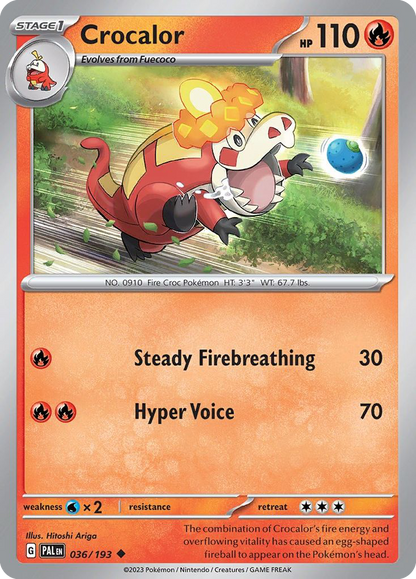 CROCALOR 036/193 Uncommon Paldea Evolved Pokemon Near Mint