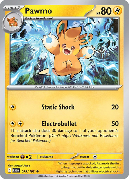 PAWMO 075/193 Uncommon Paldea Evolved Pokemon Near Mint