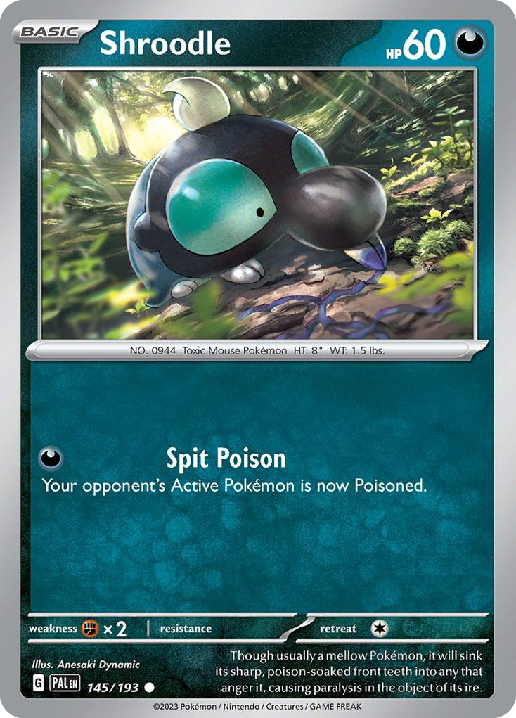 SHROODLE 145/193 Common Paldea Evolved Pokemon Near Mint