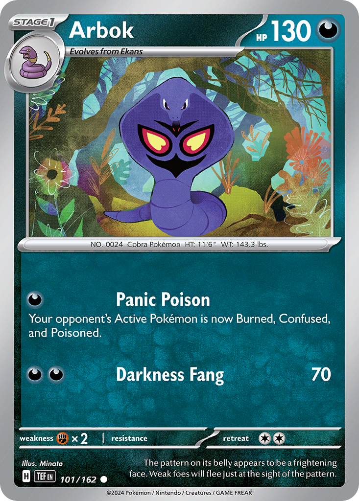 ARBOK 101/162 Common Temporal Forces Pokemon Near Mint