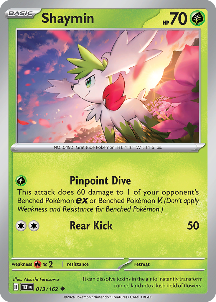 SHAYMIN 013/162 Uncommon Temporal Forces Pokemon Near Mint