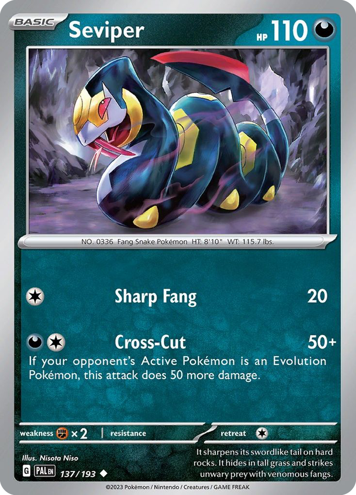 SEVIPER 137/193 Uncommon Paldea Evolved Pokemon Near Mint