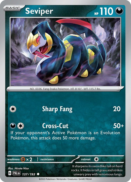 SEVIPER 137/193 Uncommon Paldea Evolved Pokemon Near Mint