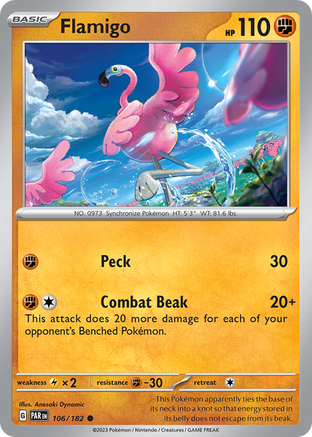 FLAMIGO 106/182 Common Paradox Rift Pokemon Near Mint