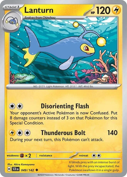 LANTURN 49/142 Uncommon Stellar Crown Pokemon Near Mint