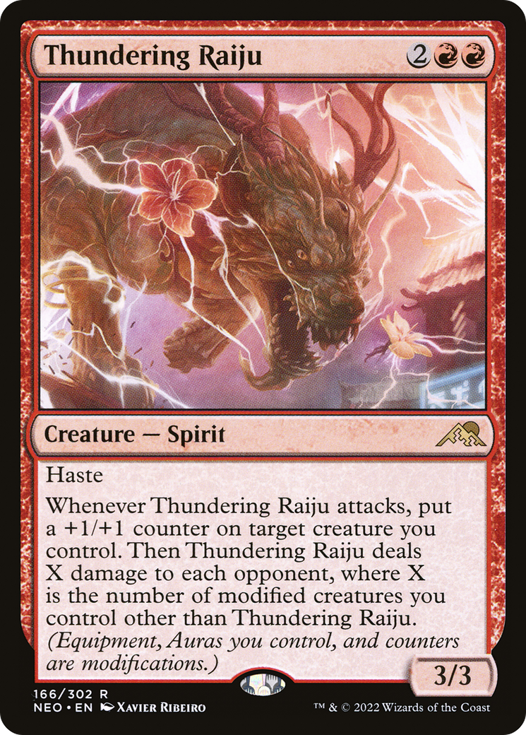 Thundering Raiju (NEO-166) - Kamigawa: Neon Dynasty Foil