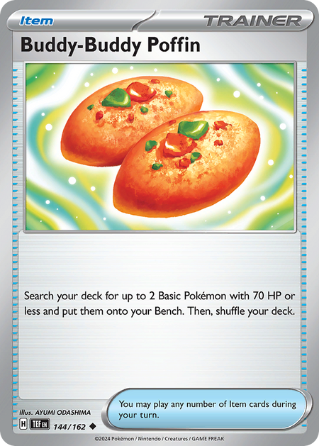 BUDDY-BUDDY POFFIN 144/162 Uncommon Temporal Forces Pokemon Near Mint