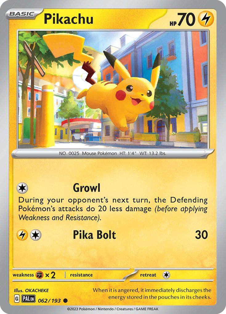 PIKACHU 062/193 Common Paldea Evolved Pokemon Near Mint