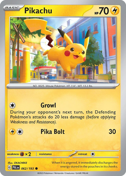 PIKACHU 062/193 Common Paldea Evolved Pokemon Near Mint