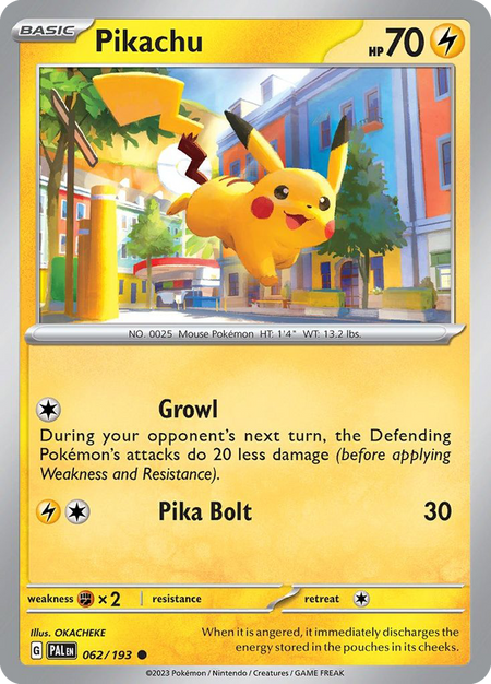 PIKACHU 062/193 Common Paldea Evolved Pokemon Near Mint