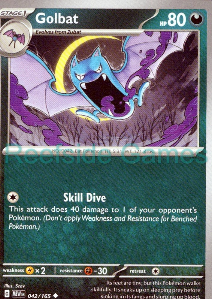 GOLBAT 042/165 Uncommon 151 Pokemon Near Mint