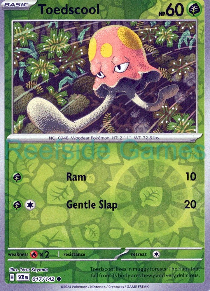TOEDSCOOL 17/142 Common Stellar Crown Pokemon Reverse Holo Near Mint