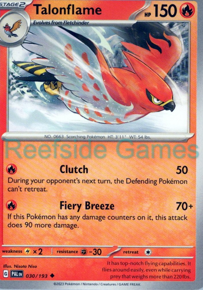 TALONFLAME 030/193 Uncommon Paldea Evolved Pokemon Near Mint