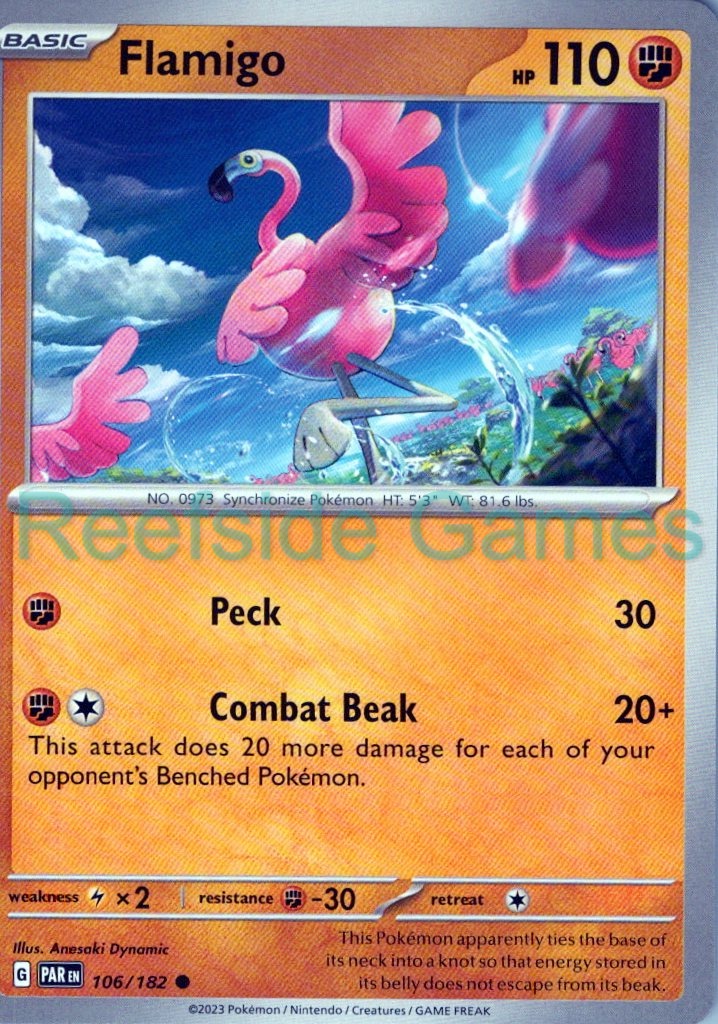 FLAMIGO 106/182 Common Paradox Rift Pokemon Near Mint