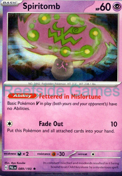 SPIRITOMB 089/193 Rare Paldea Evolved Pokemon Near Mint