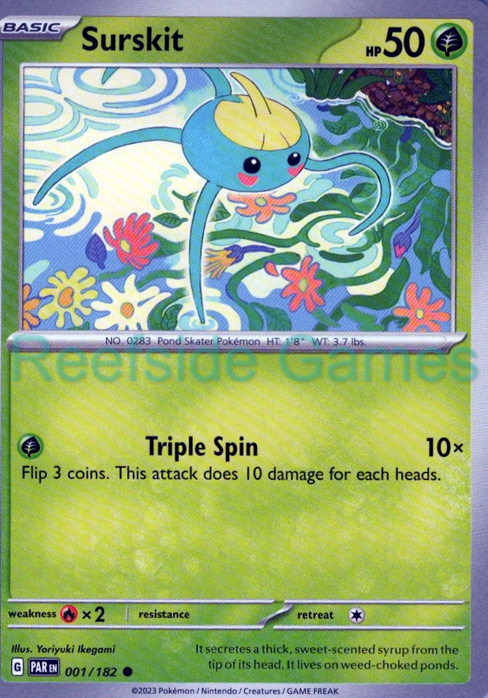 SURSKIT 001/182 Common Paradox Rift Pokemon Near Mint