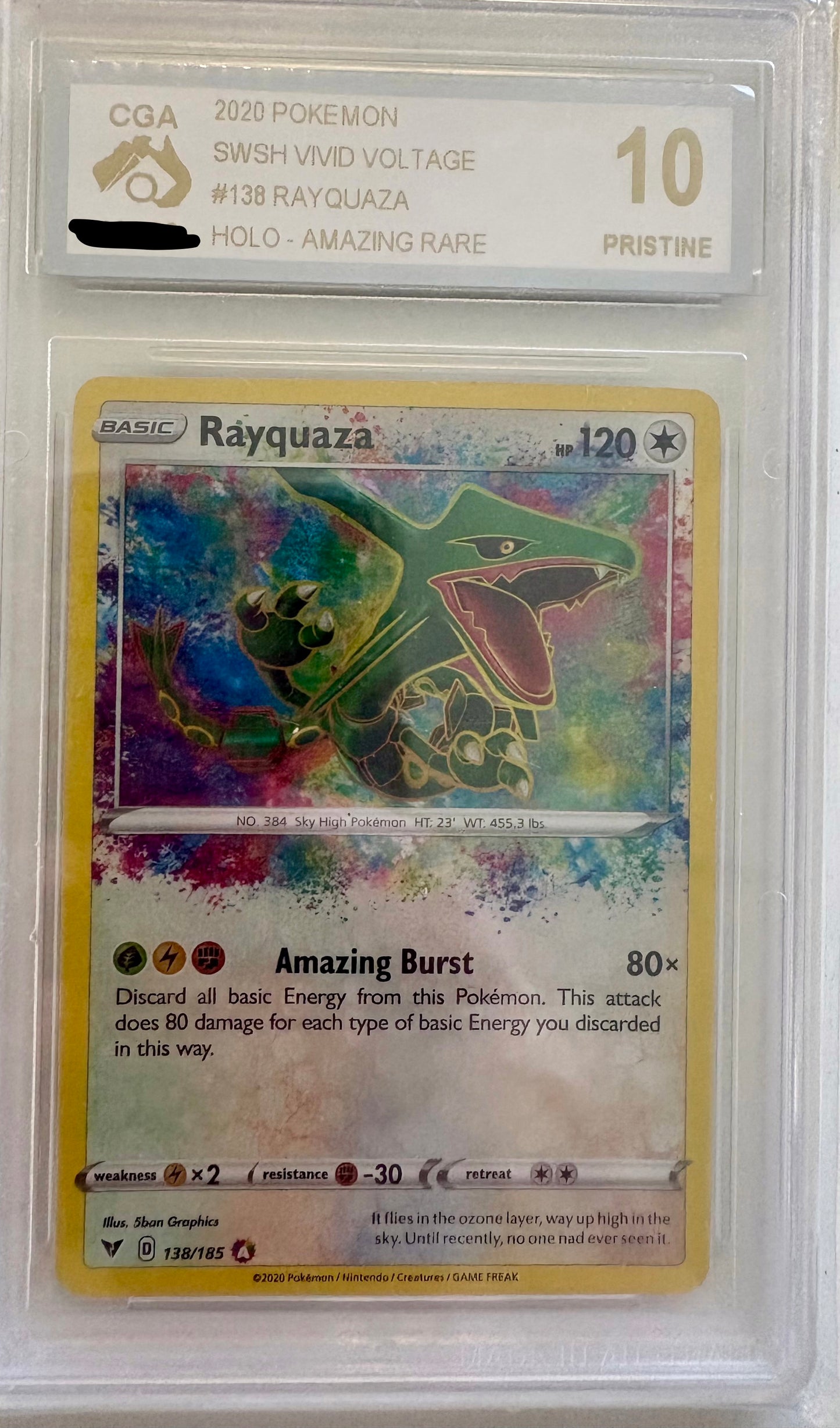 CGA Slab 2020 - Pokemon SWSH Vivid Voltage -  Rayquaza 10 Pristine